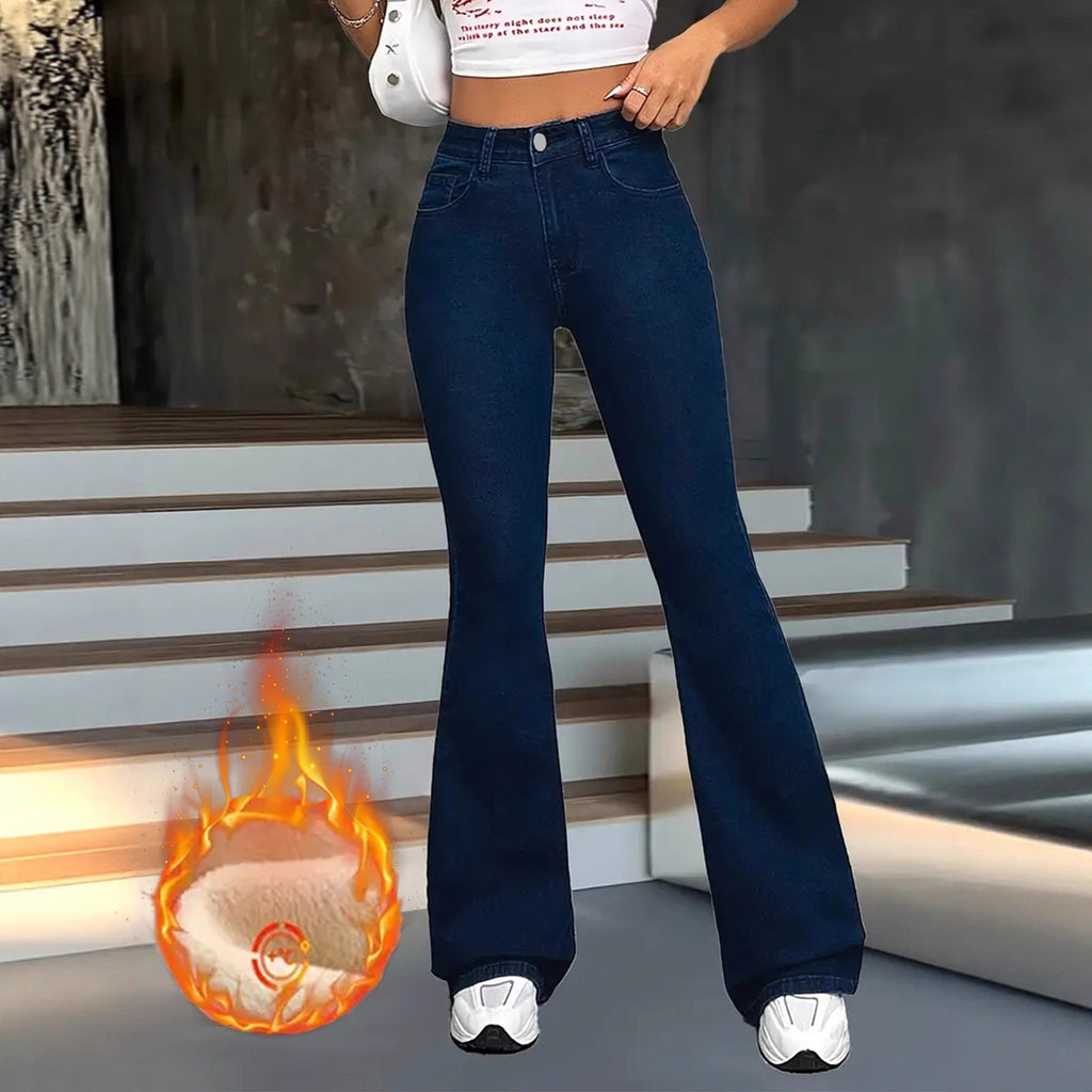 Dark Stretch High Waisted Flare Jeans