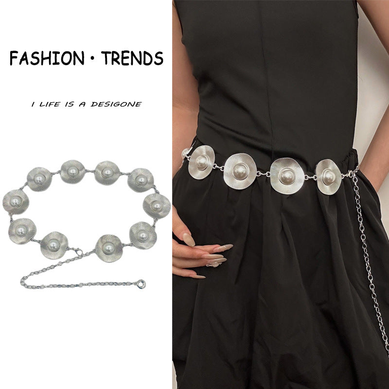 Fringe Disk Iconic Pearl Station Chain Belt