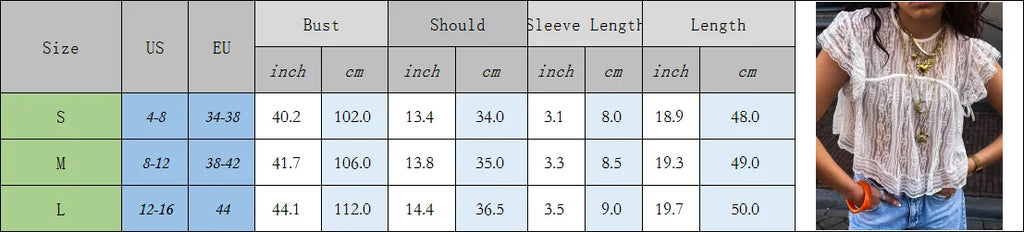 Women Cute Babydoll Vest Sexy See Through Cover-ups Coquette Lace Sheer T-shirt Fairycore Mesh Ruffless Sleeveless Crop Tops