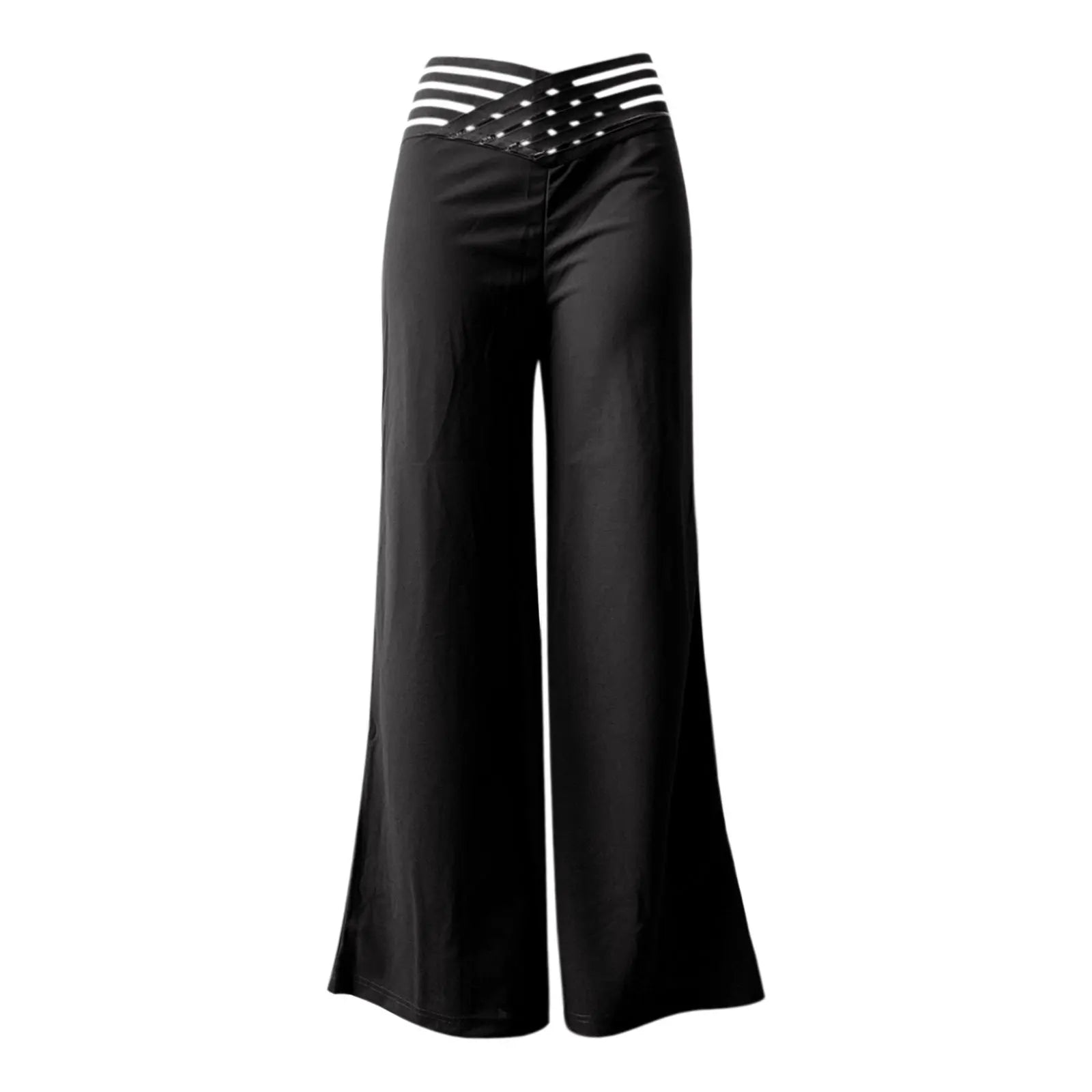 Crisscross High-Waist Wide-Leg Pants