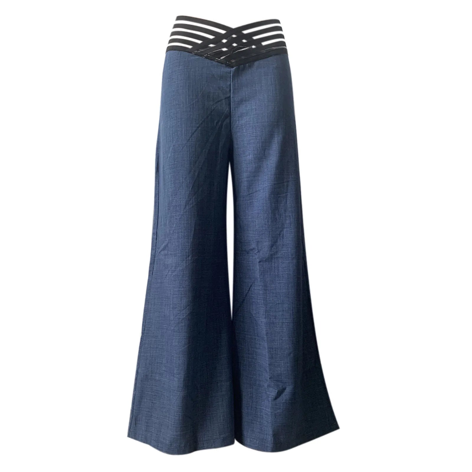 Crisscross High-Waist Wide-Leg Pants