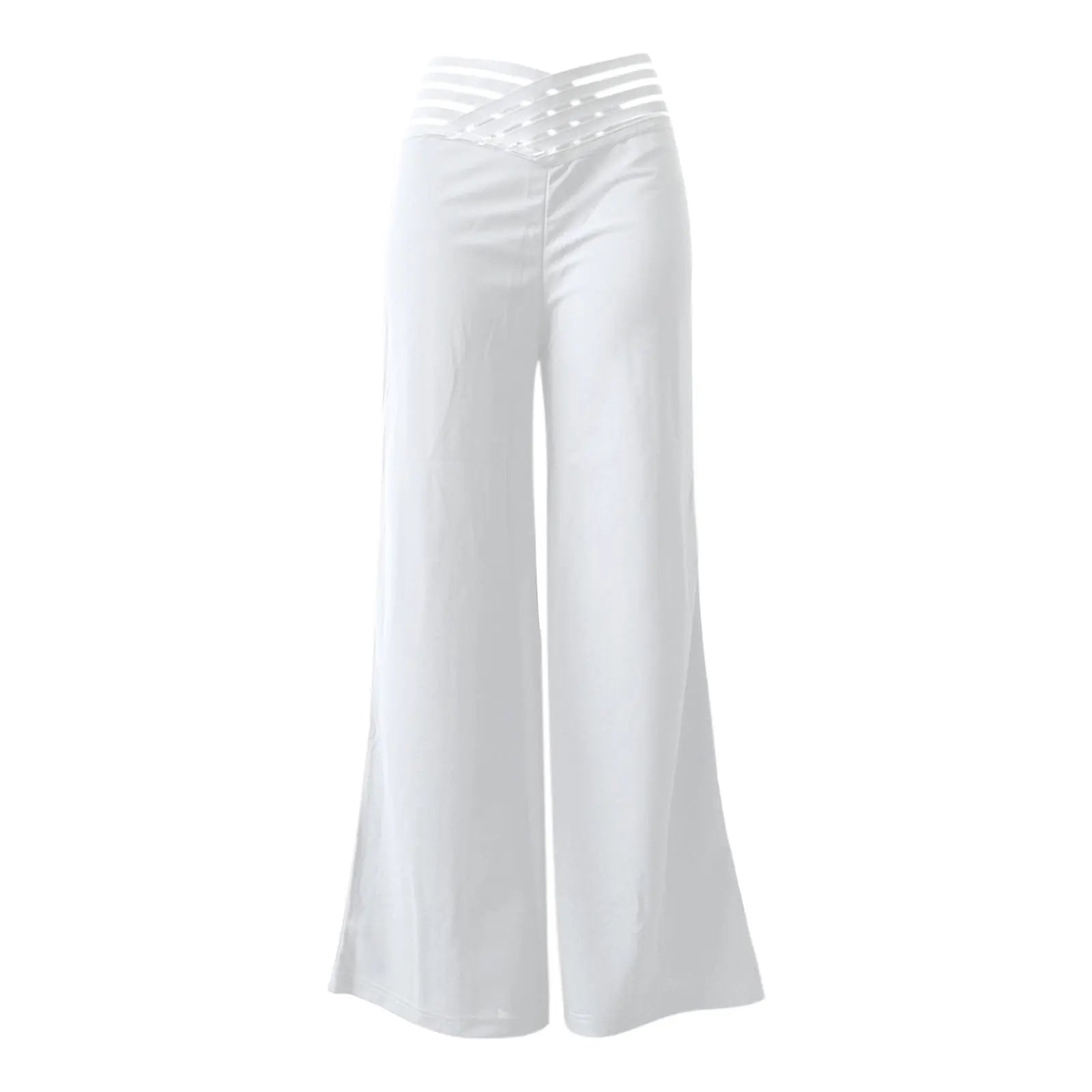 Crisscross High-Waist Wide-Leg Pants